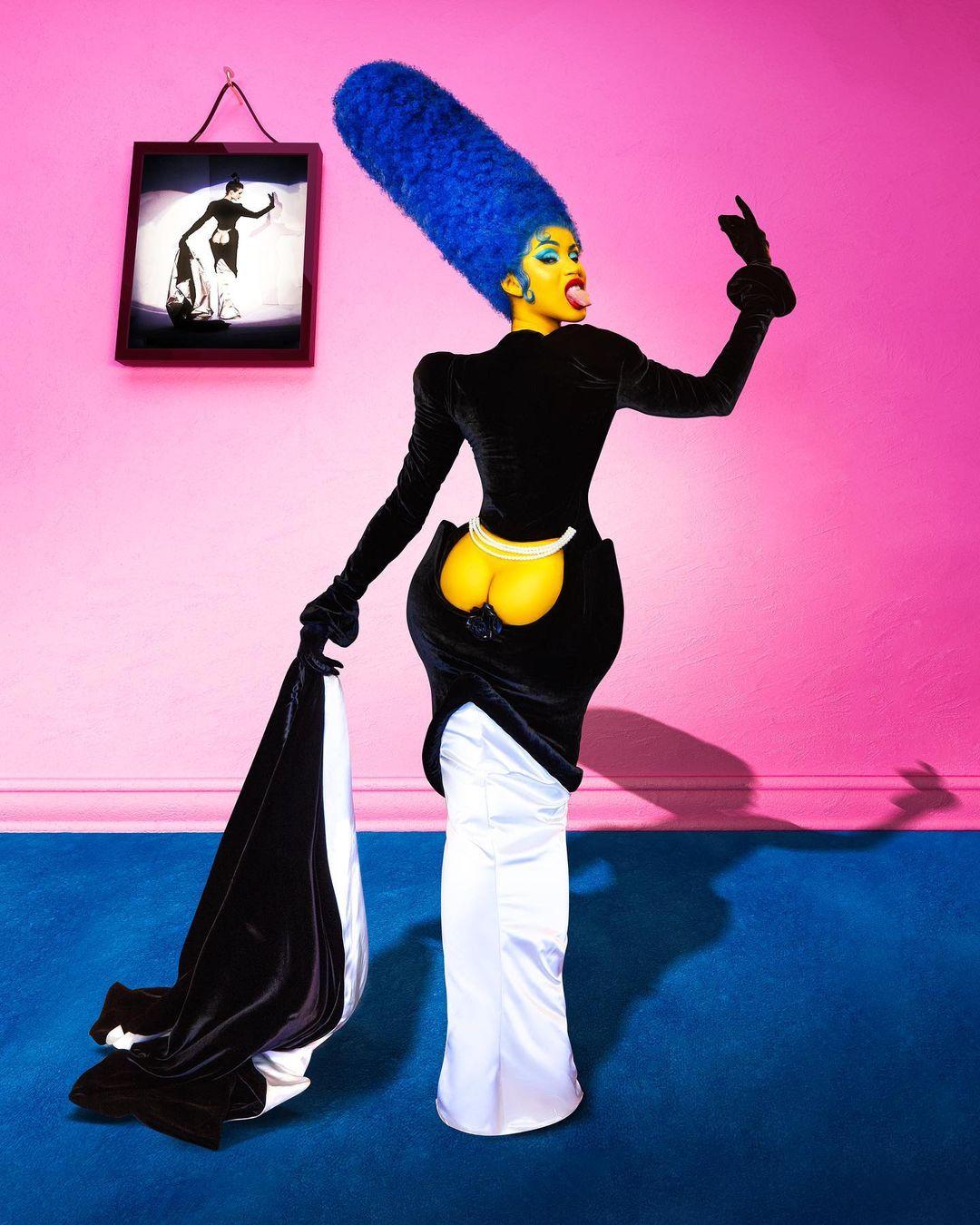 Cardi B Transforms In This Blue-Haired Housewife For Halloween