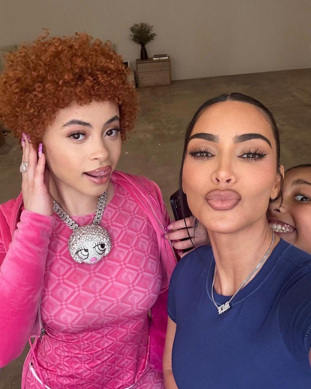 Kim Kardashian with rapper Ice Spice and daughter North West