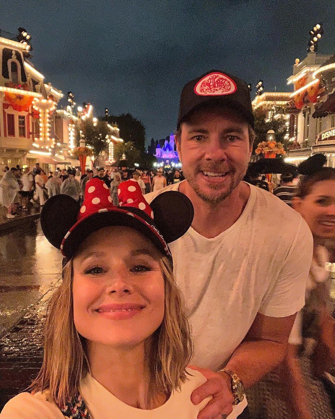 Kristen Bell and Dax Shepard at Disneyland