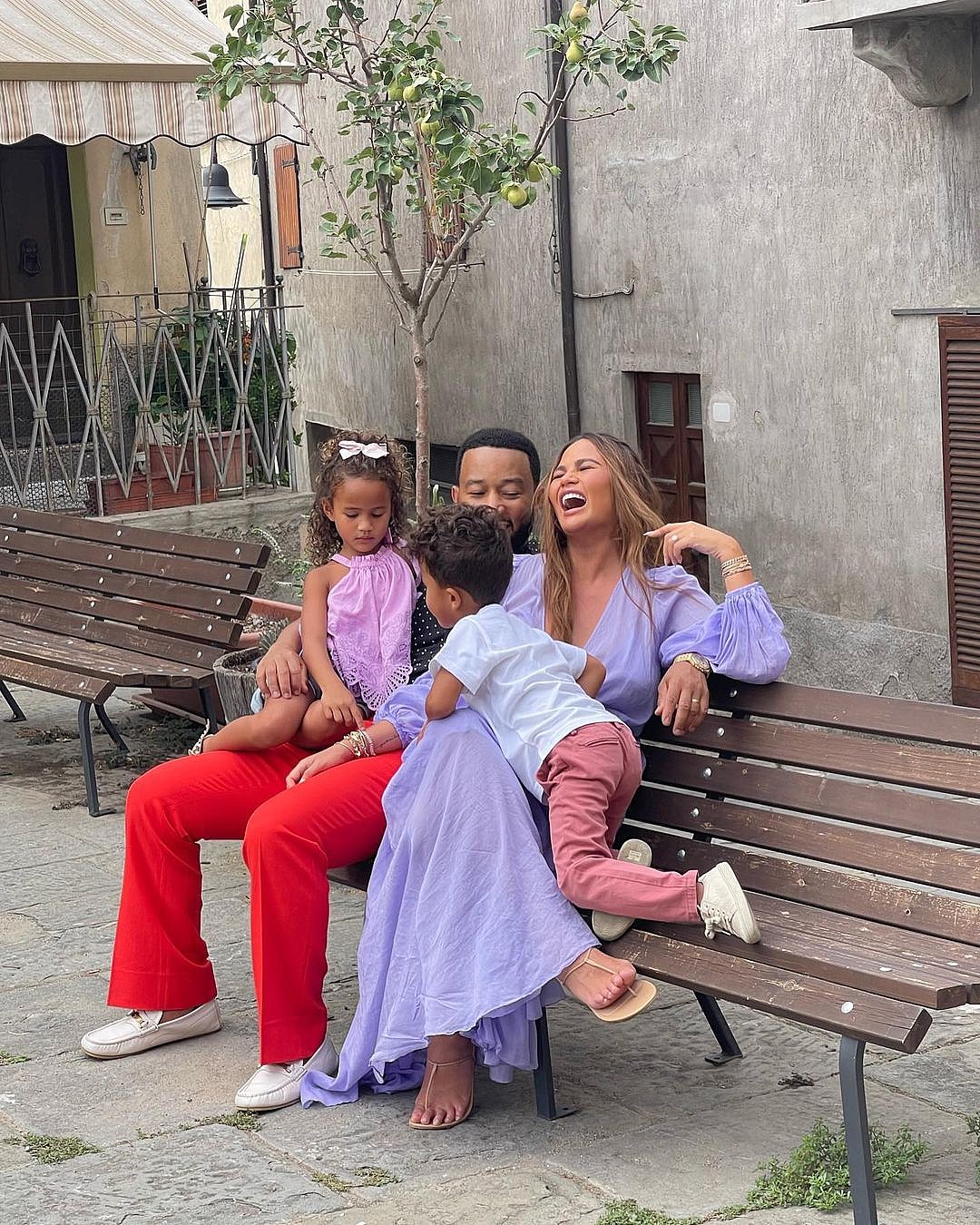 Chrissy Teigen and John Legend with kids
