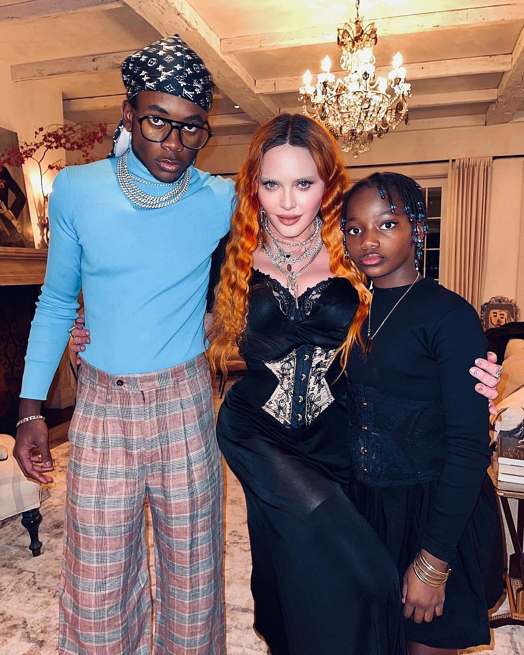 Madonna and her son David Banda along with her daughter