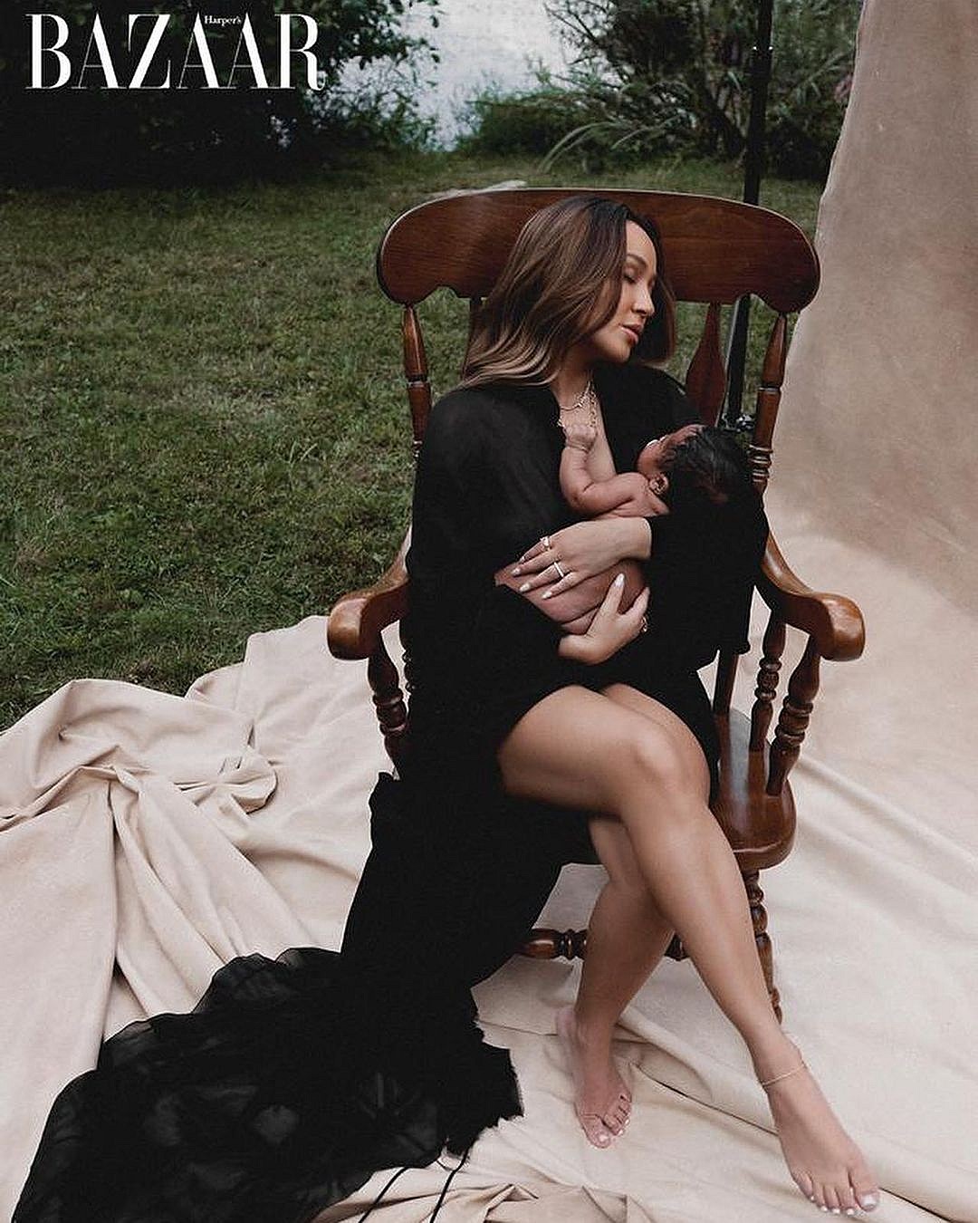 Adrienne Bailon and son Ever James on magazine cover