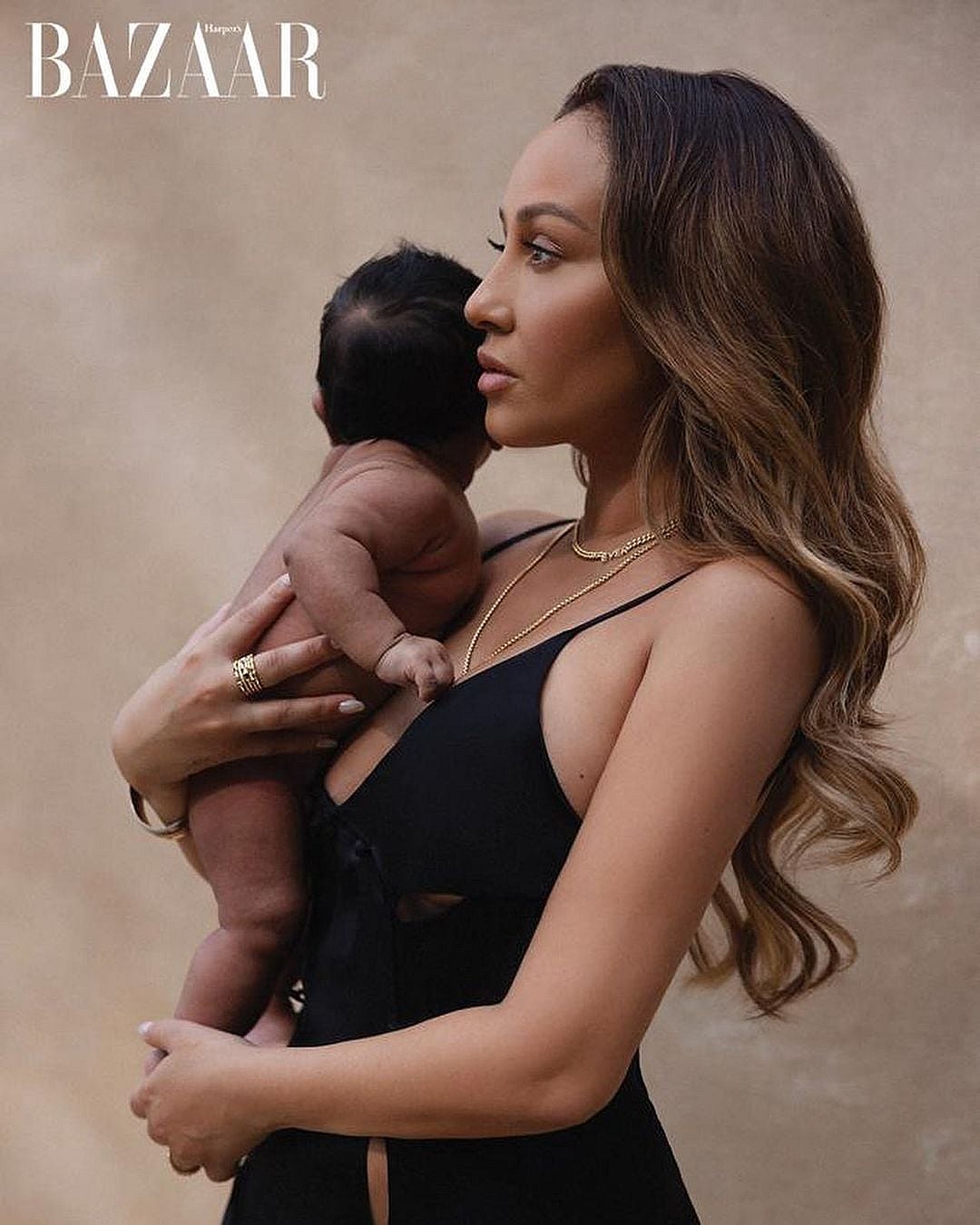 Adrienne Bailon and son Ever James on magazine cover