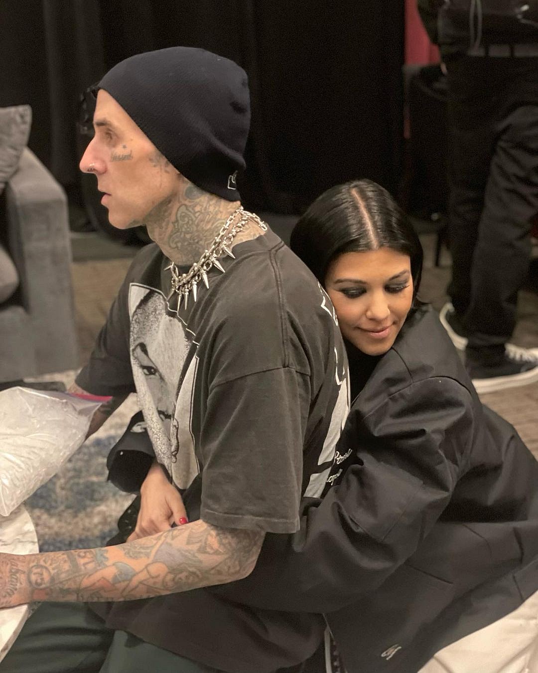 Kourtney Kardashian returns to being brunette as she joins Blink-182 tour