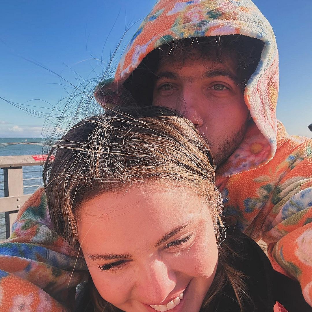 Benny Blanco and Selena Gomez laughing