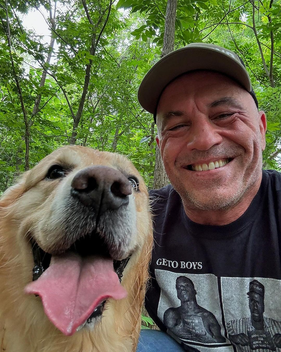 Joe Rogaan with his dog