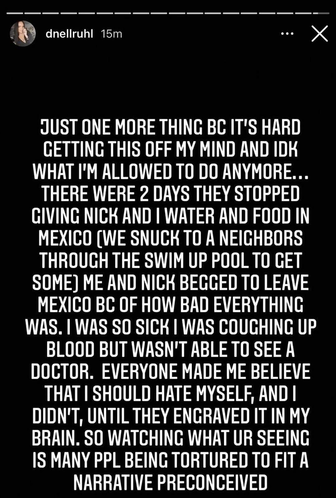 Danielle Ruhl claims "Love Is Blind" producers made her go without food and water for days