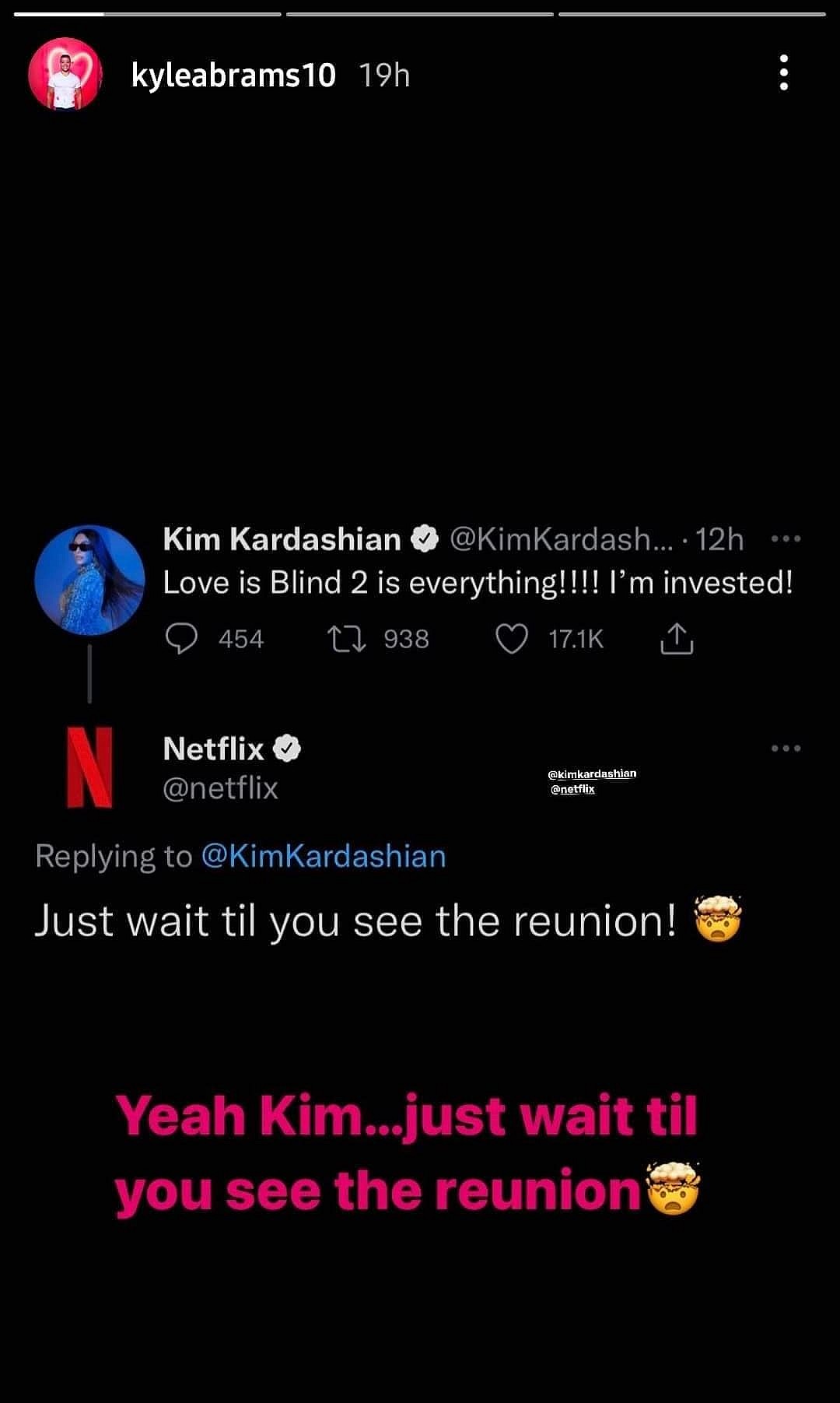 "Love Is Blind" season 2 cast reactions to Kim Kardashian's tweet