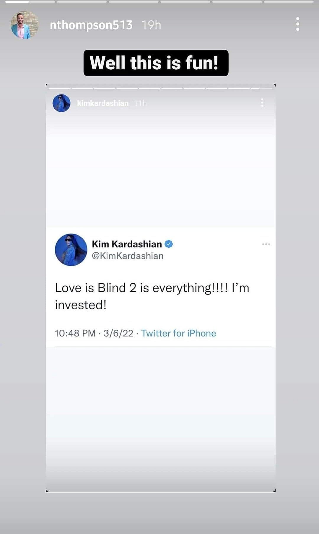 "Love Is Blind" season 2 cast reactions to Kim Kardashian's tweet