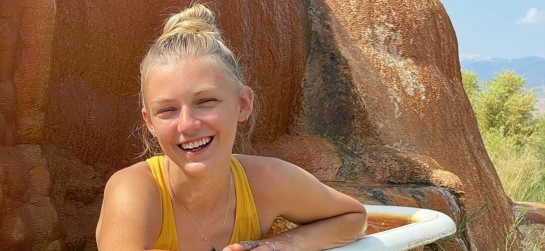 Gabby Petito outside in a tub