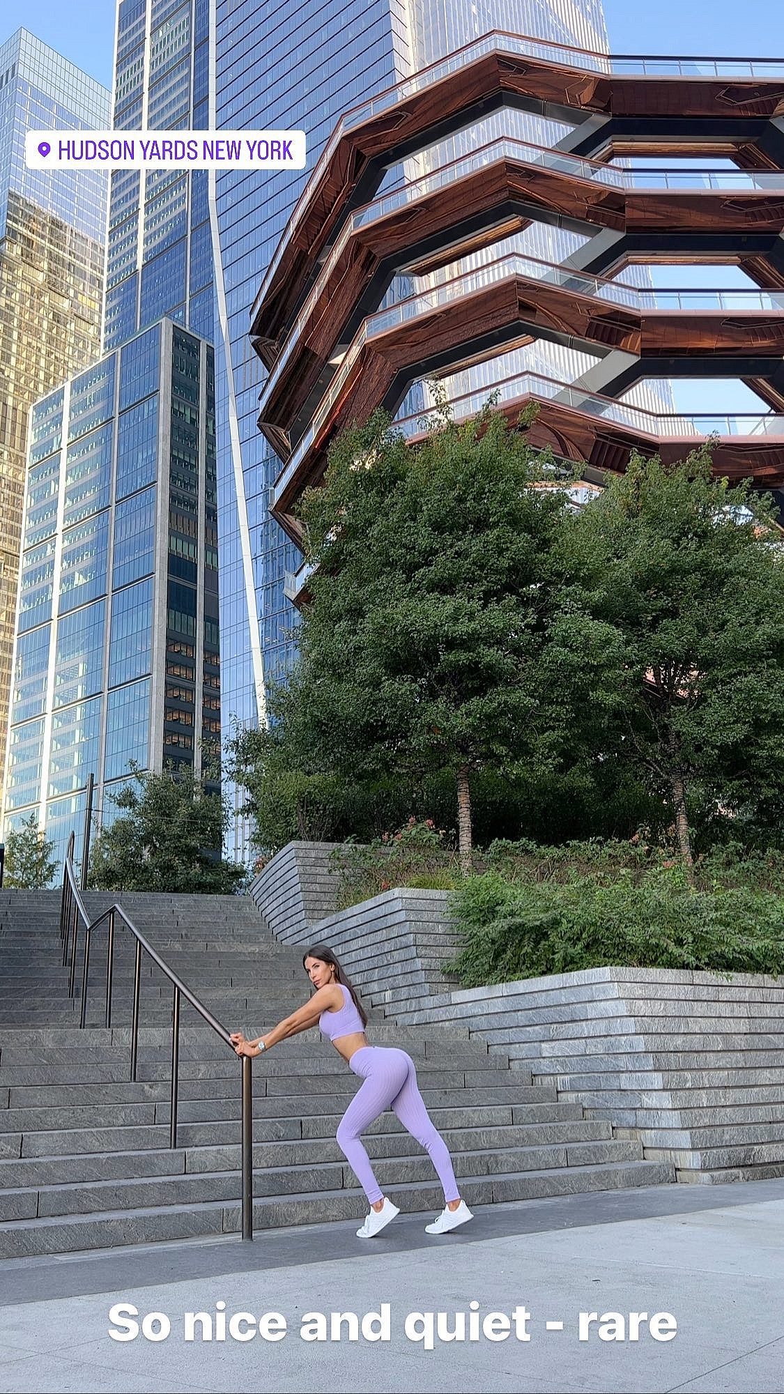 Jen Selter films at Hudson Yards
