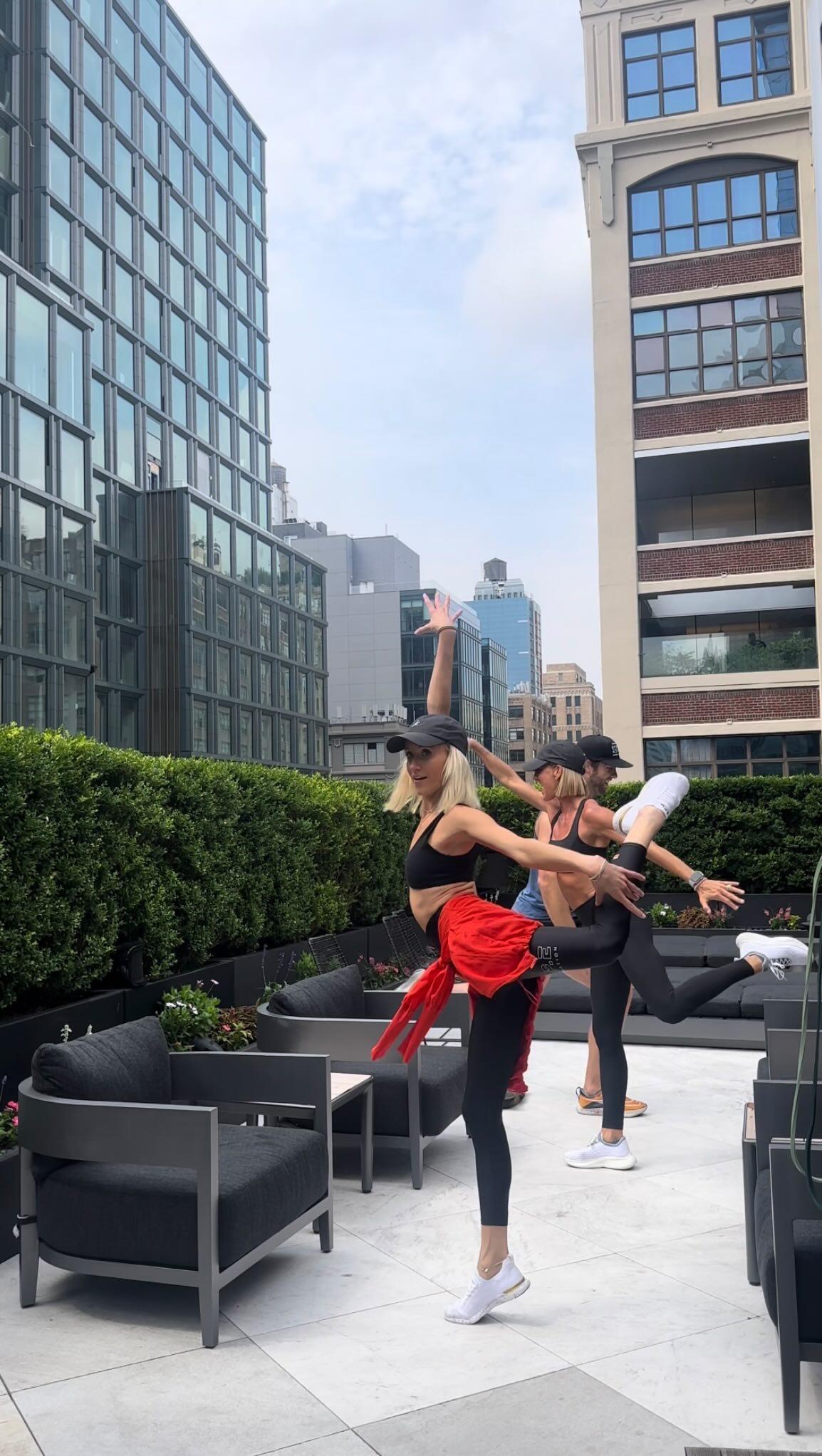 Nastia Liukin works out with friends