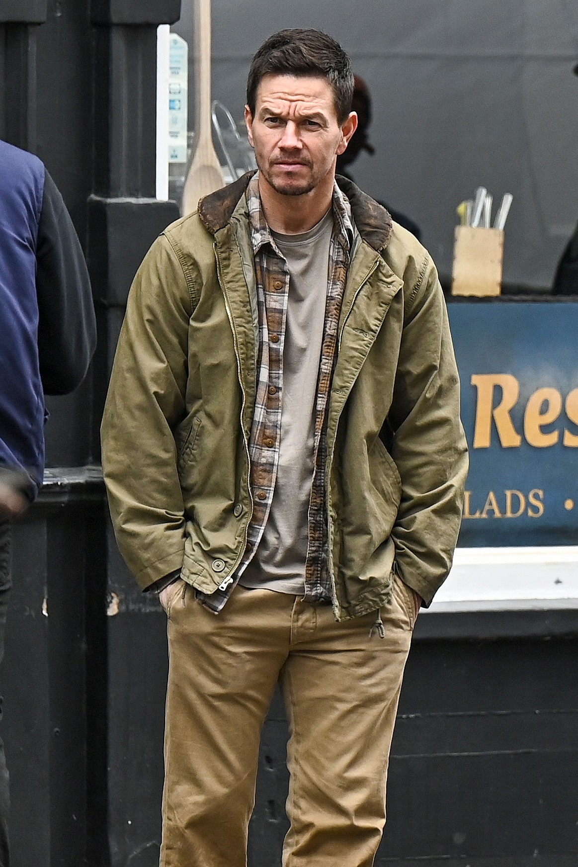 Mark Wahlberg spotted filming Netflix movie Our Man From Jersey in London.