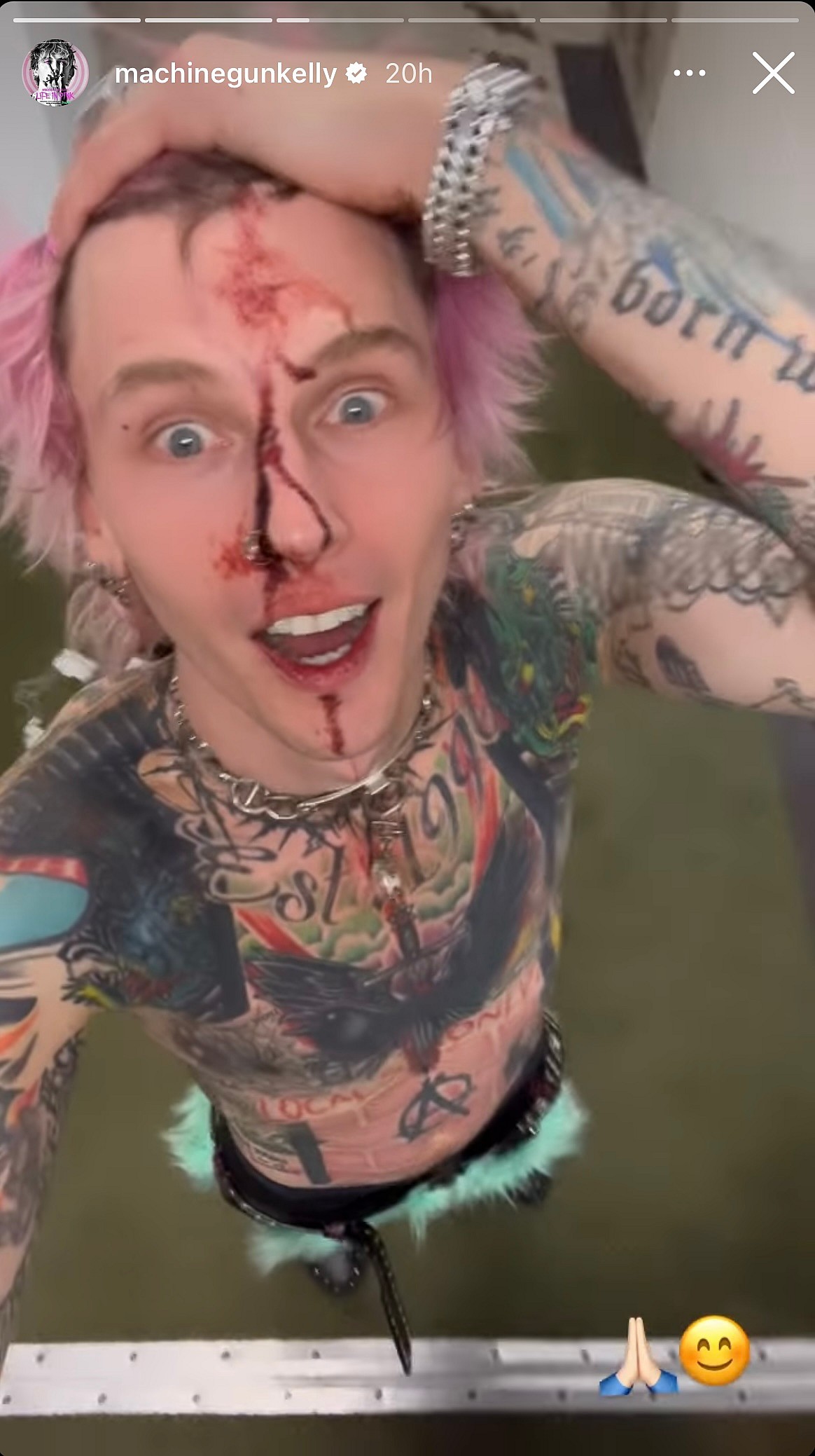 A screenshot of Machine Gun Kelly's Instagram Story