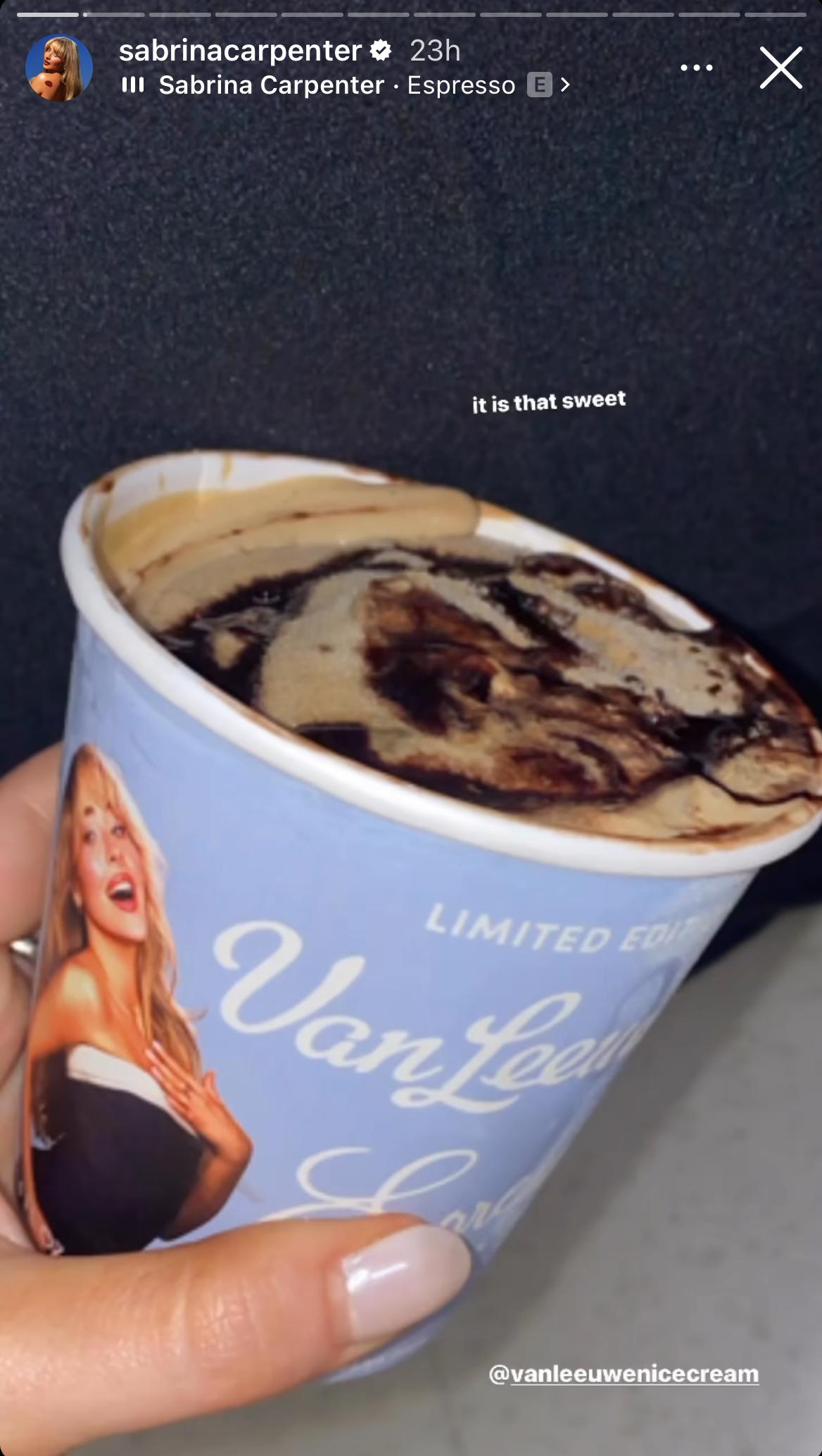 Sabrina Carpenter Espresso flavored ice cream
