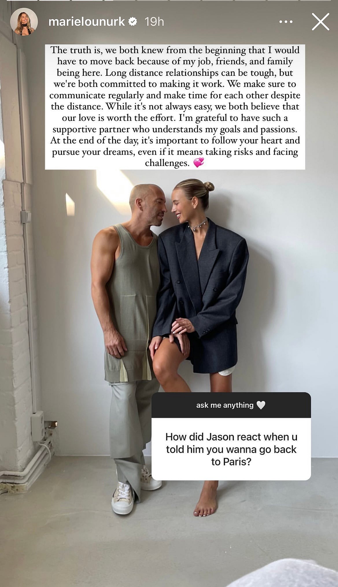 Marie-Lou-Nurk talks long distance dating with Jason Oppenheim