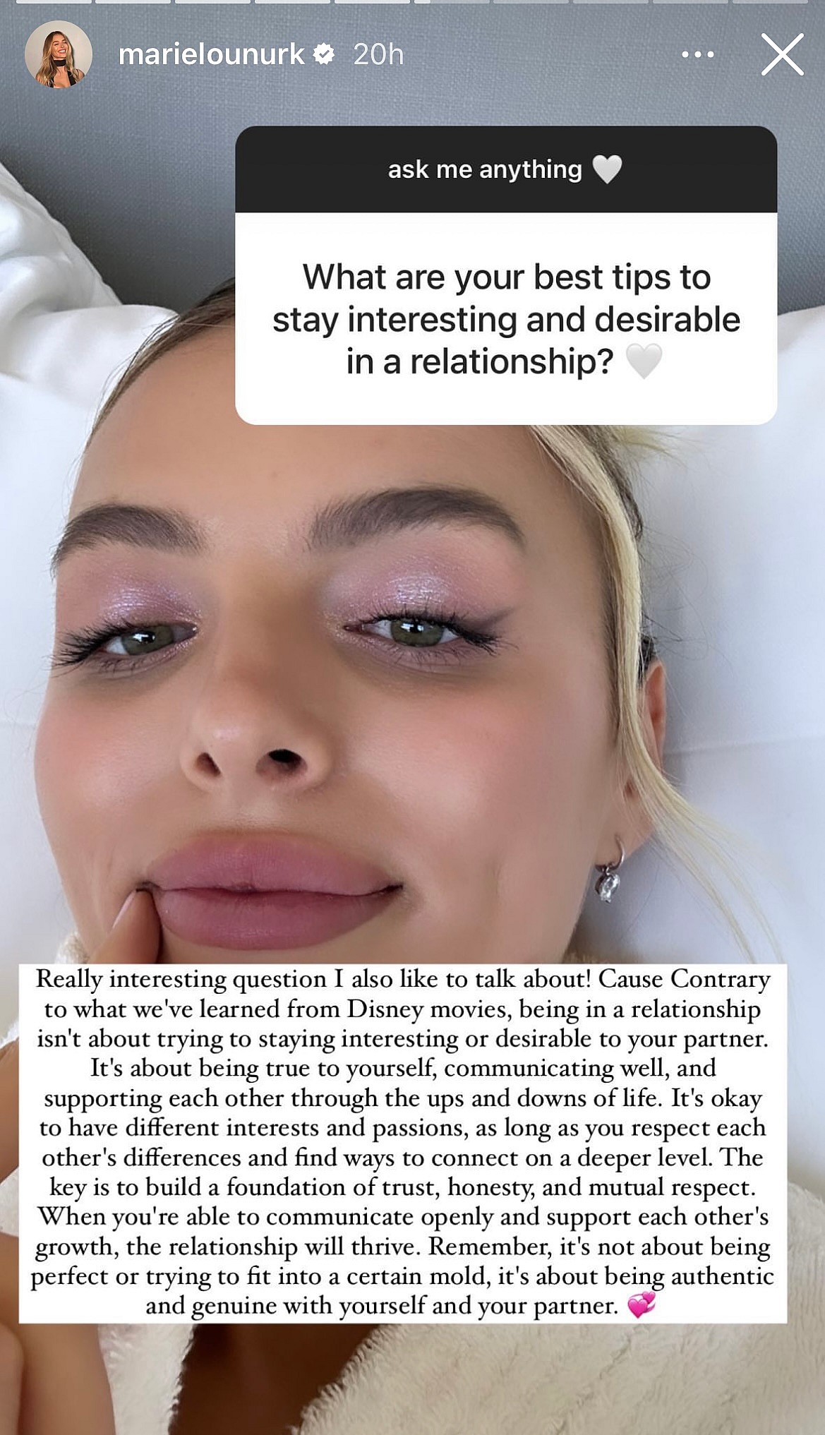 Marie-Lou Nurk gives dating tips