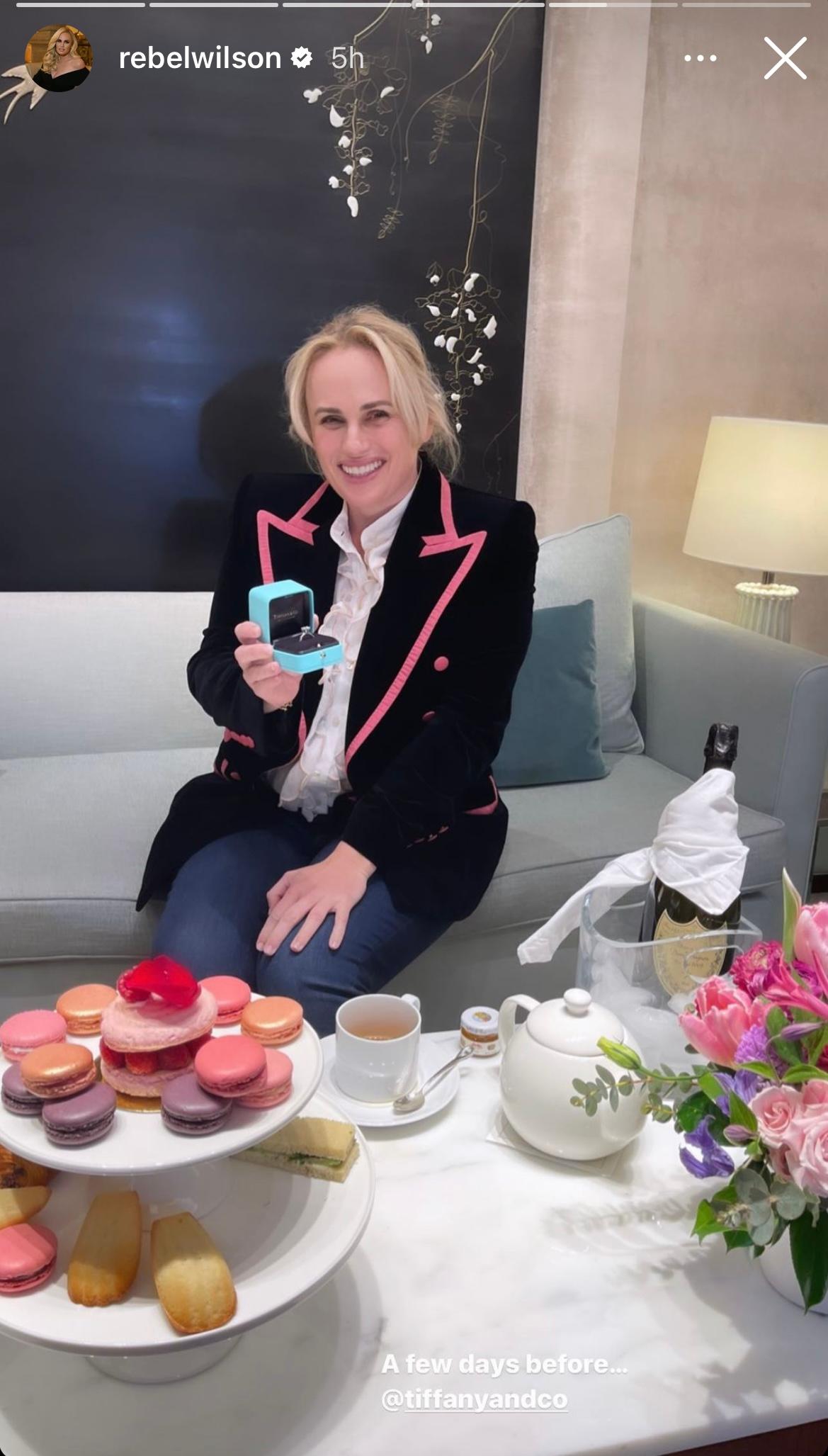 Rebel Wilson flaunts Proposal Ring