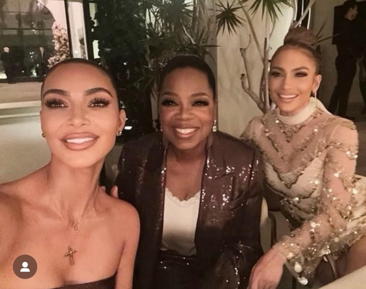 JLo, Kim Kardashian, and Oprah Winfrey at party