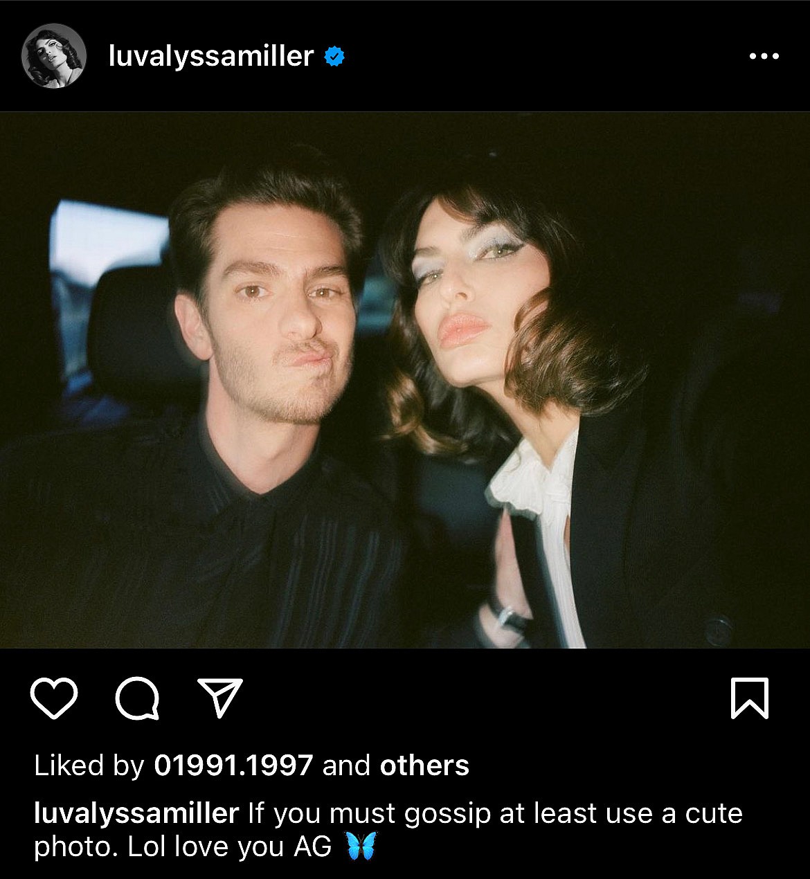 Alyssa Miller's post on her Instagram page