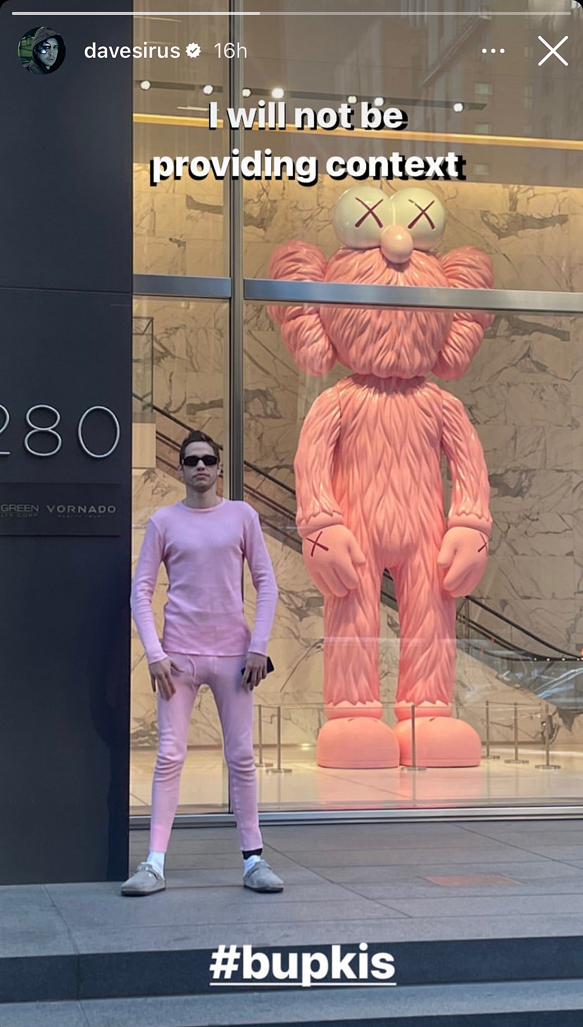 Dave Sirus' post on his Instagram story