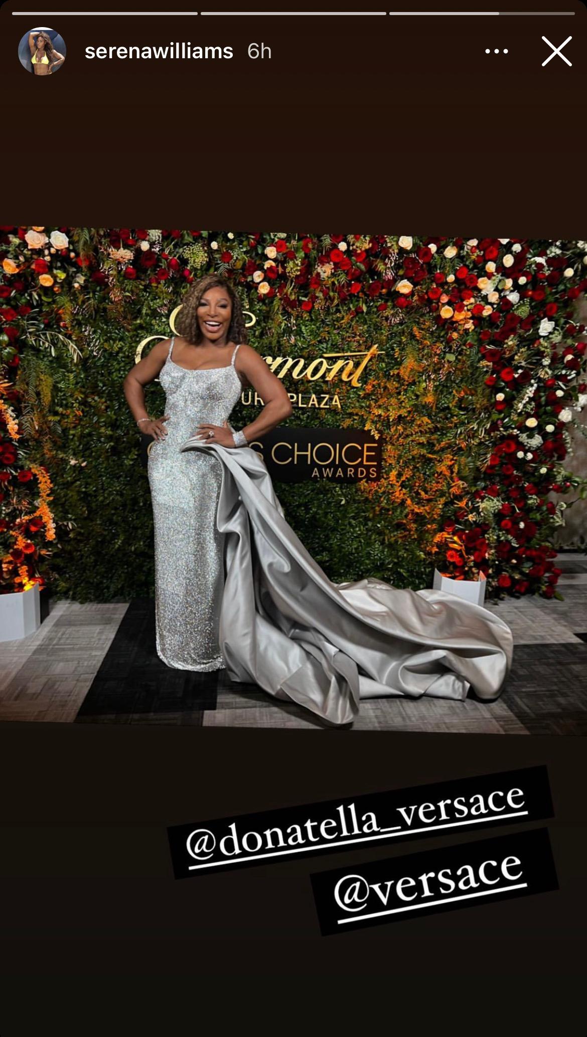 Serena Williams at the Critics Choice Awards in Los Angeles