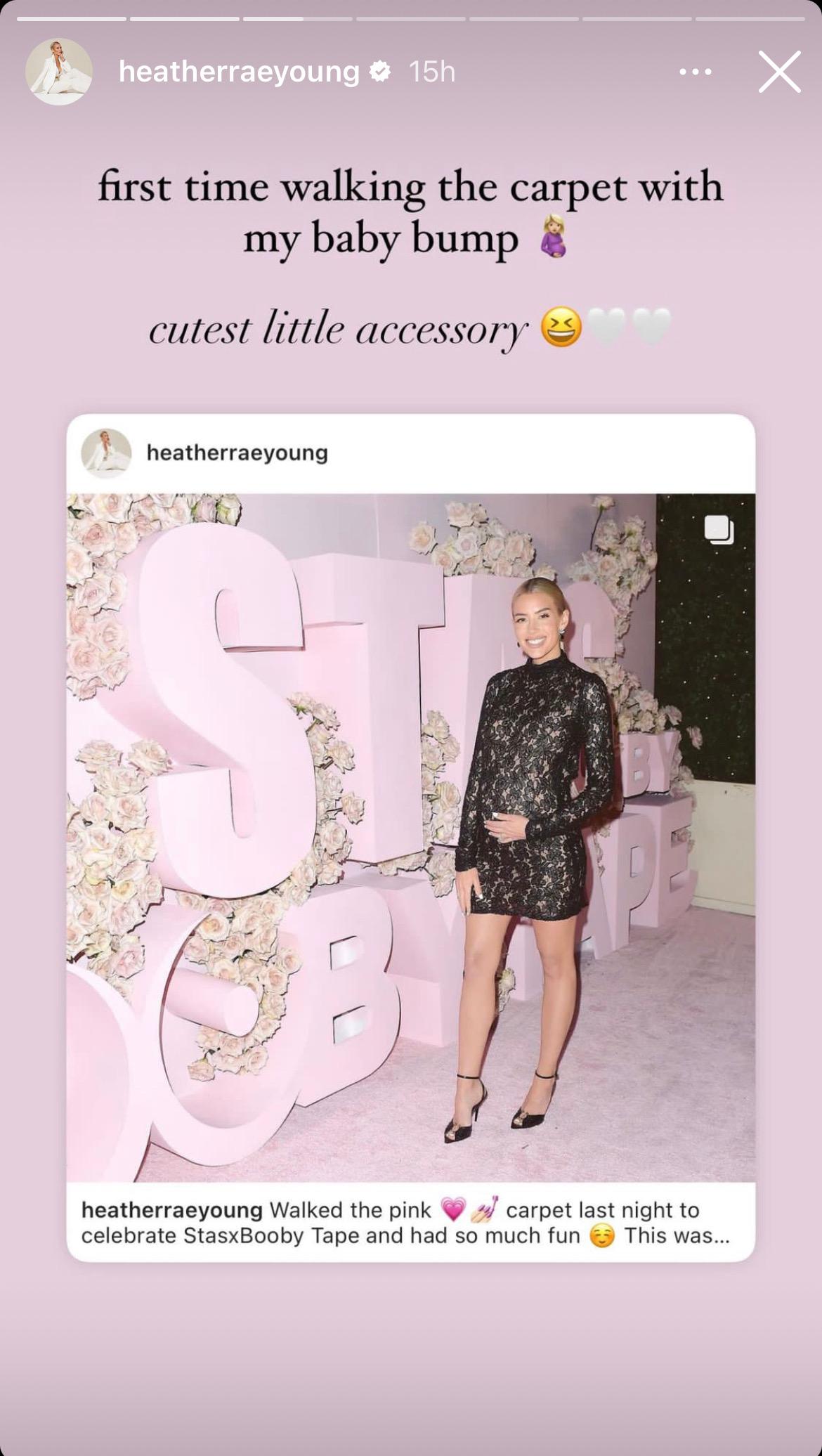 Heather Rae Young's post on her Instagram story