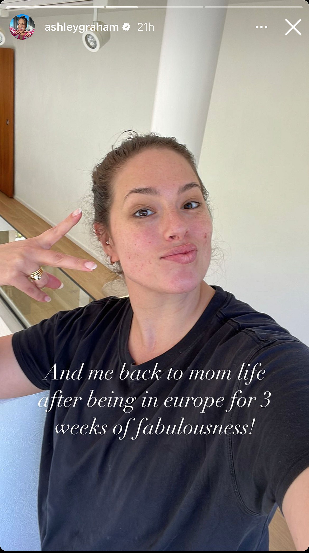 Ashley Graham's post on her Instagram story