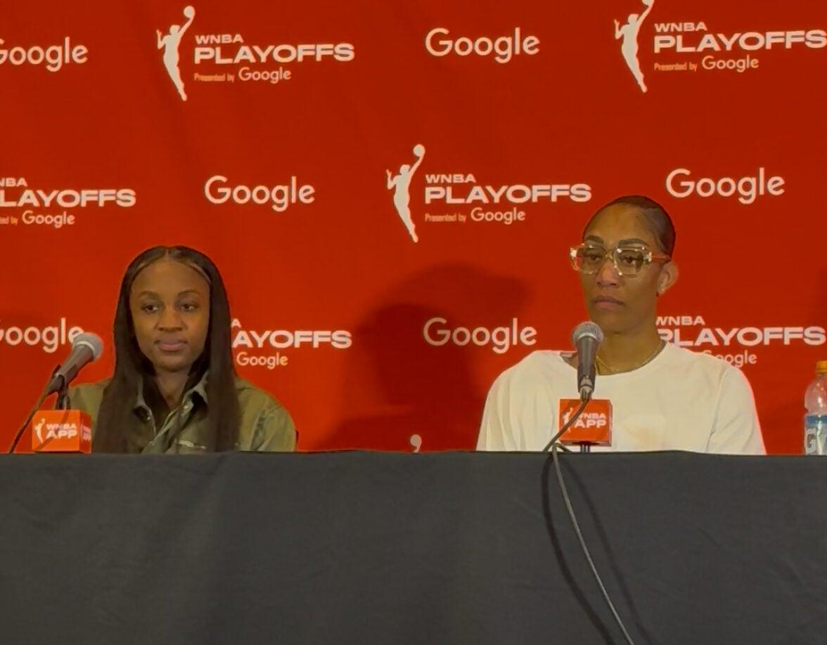 A'ja Wilson and Jackie Young