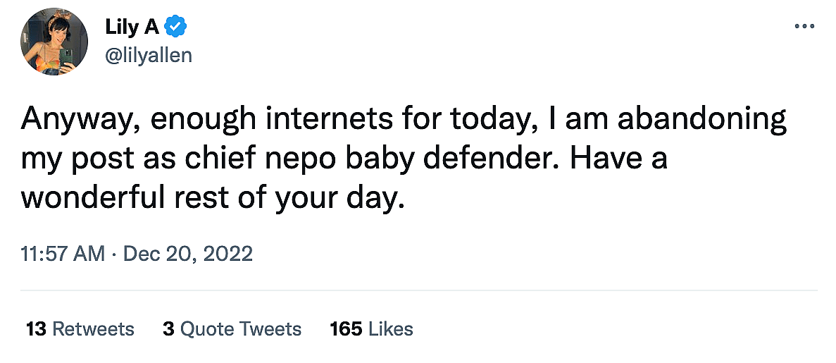 Lily Allen Wants People To Feel Bad For 'Nepotism Babies:' 'Their Parents Are Probably Narcissistic'