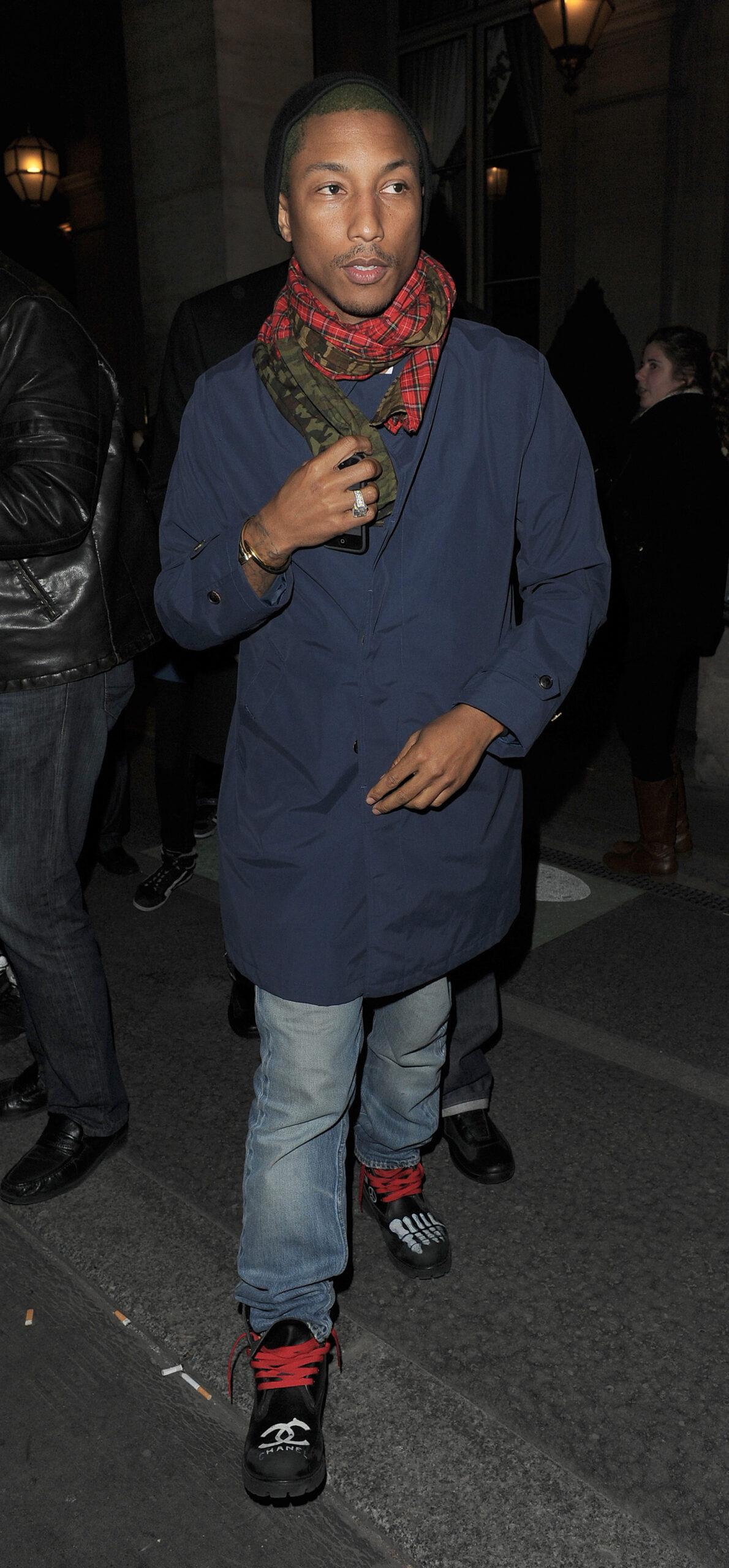 Kristen Stewart and Pharrell Williams seen leaving the Le Meurice Hotel