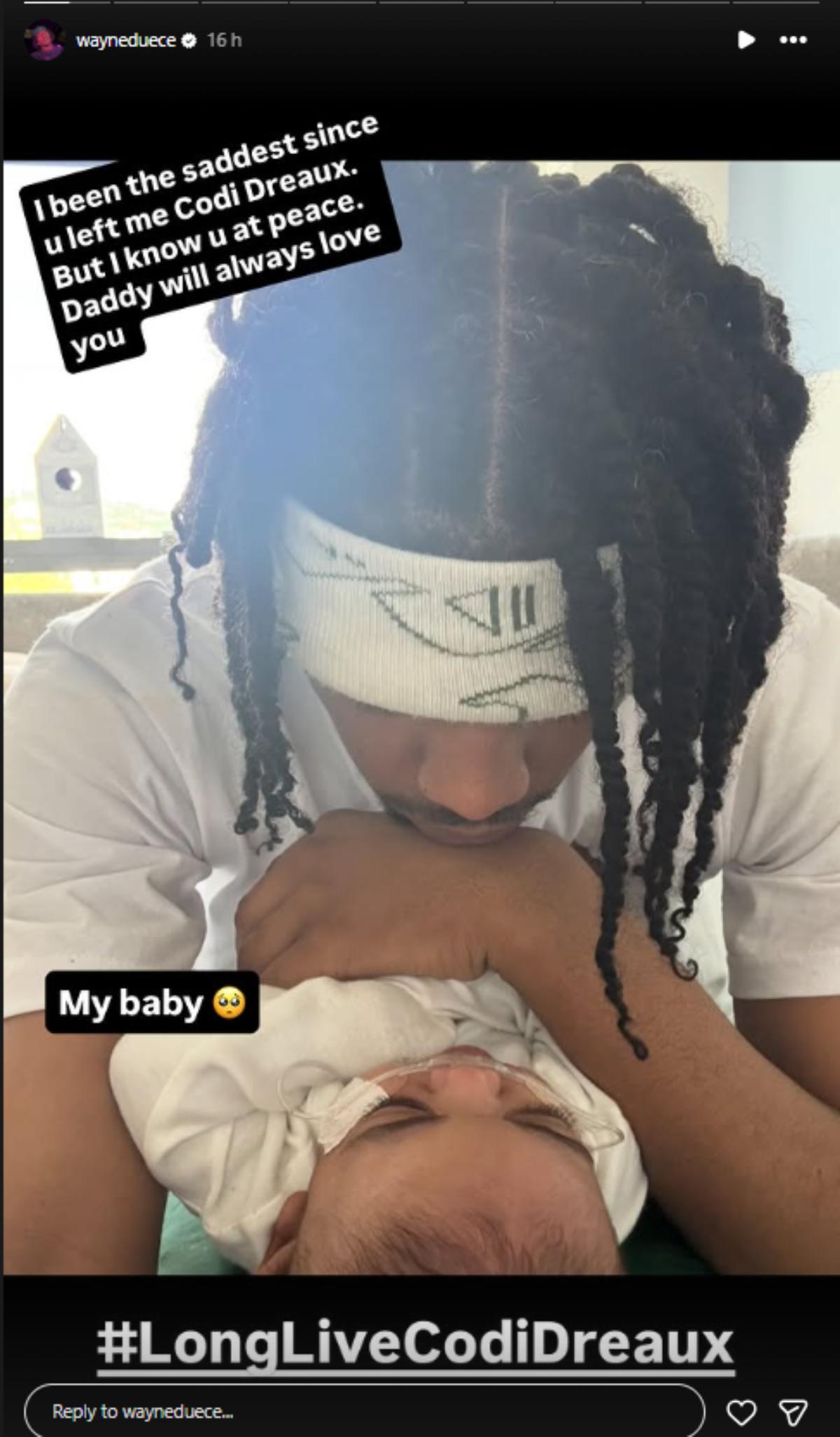 Wayne Deuce IG Stories Post