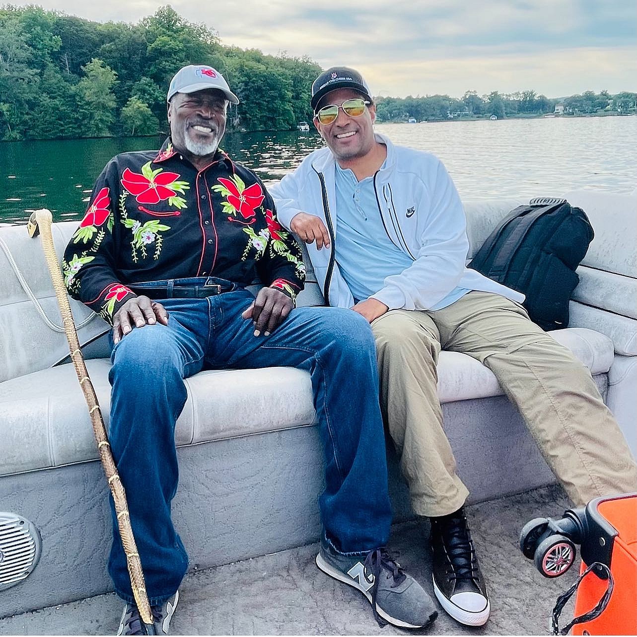 John Amos with friends and family