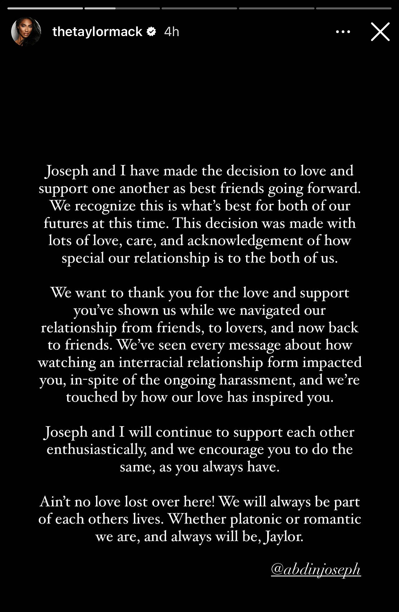 ‘BB24’ Winner Taylor Hale & Joseph Abdin End Their Relationship The Way It Started