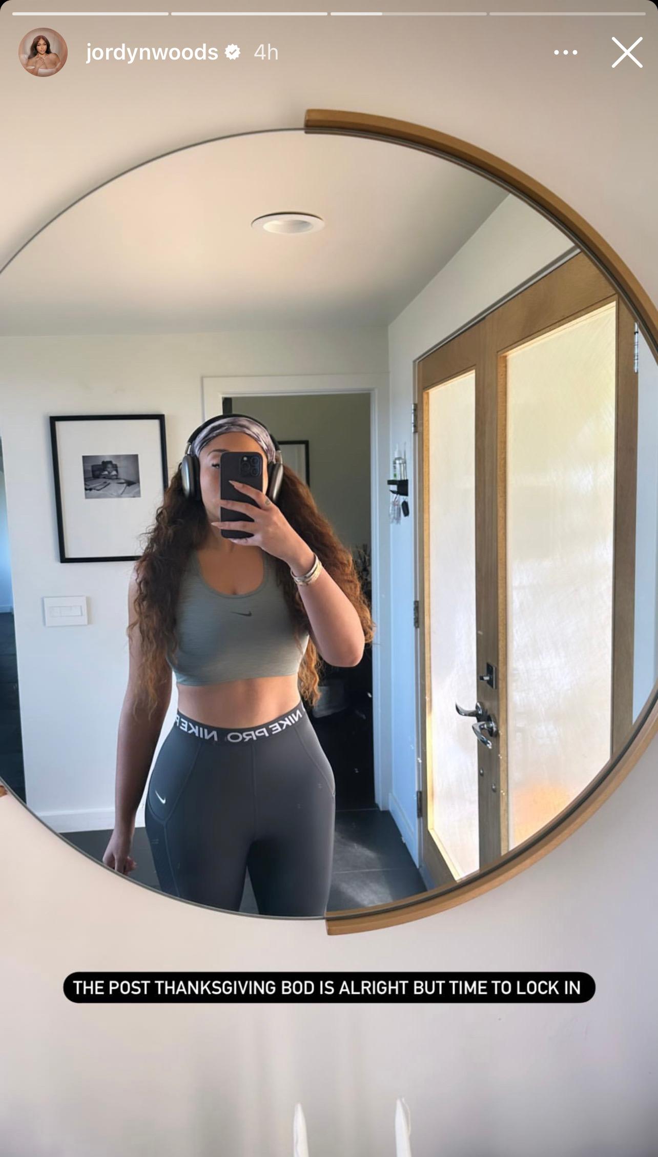 Jordyn Woods' post on her Instagram story