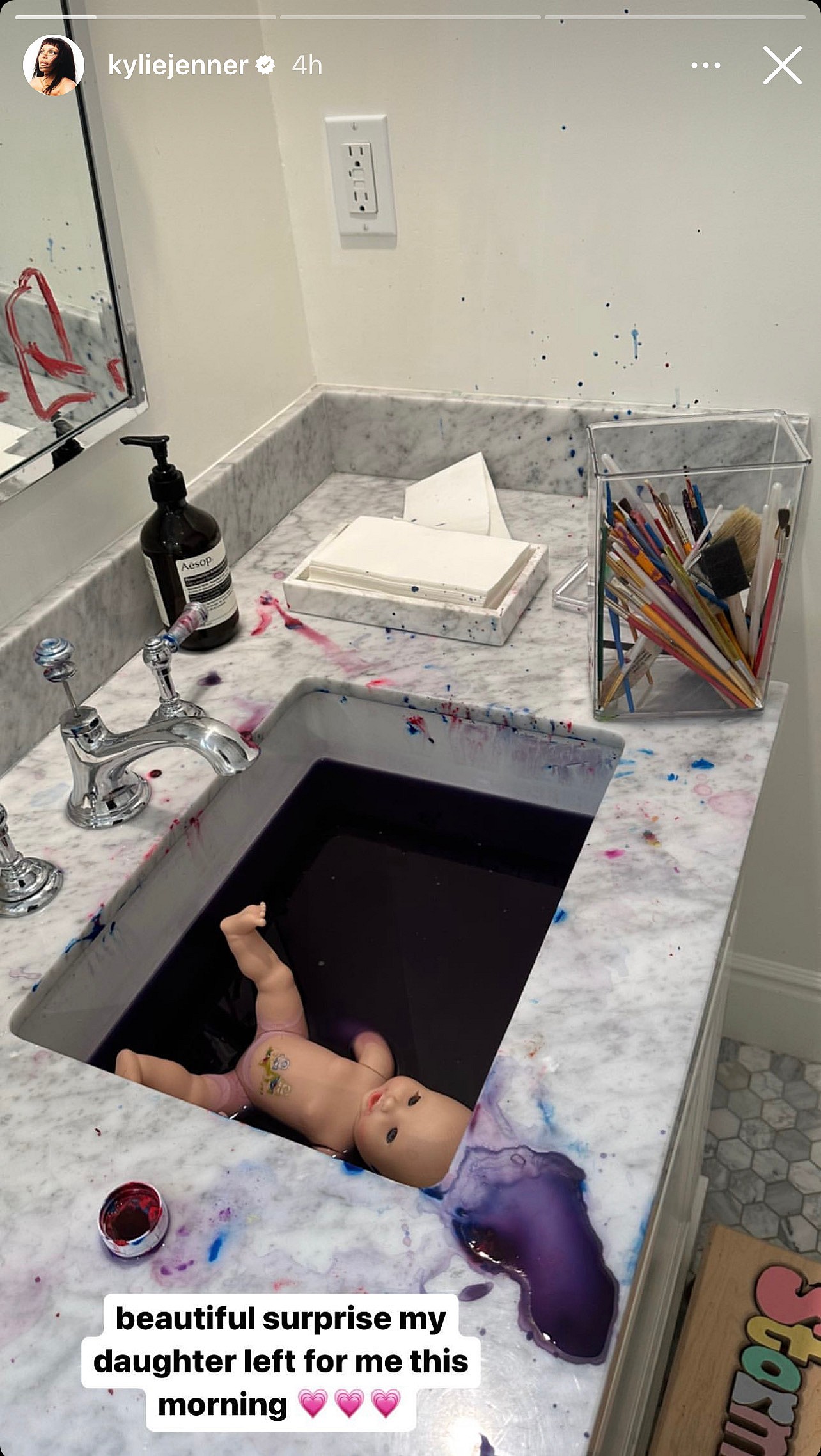 Kylie Jenner's post on her Instagram story