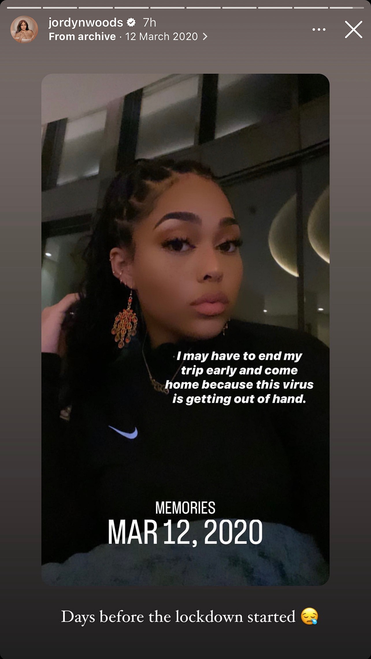 Jordyn Woods Evokes Memories Of Days Before The COVID-19 Lockdown