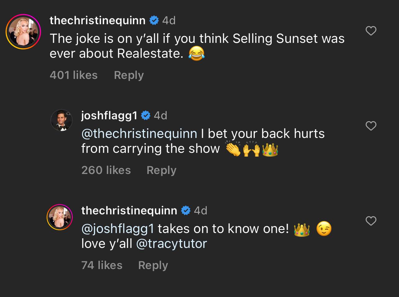 Christine Quinn Subtly Claps Back At 'MDLLA's' Josh Flagg's Shade Of 'Selling Sunset' And Some Ex Co-Stars