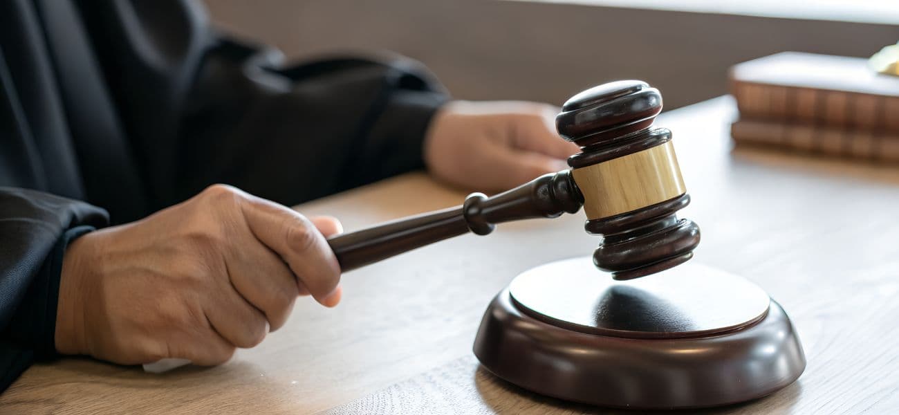 Judge in courtroom