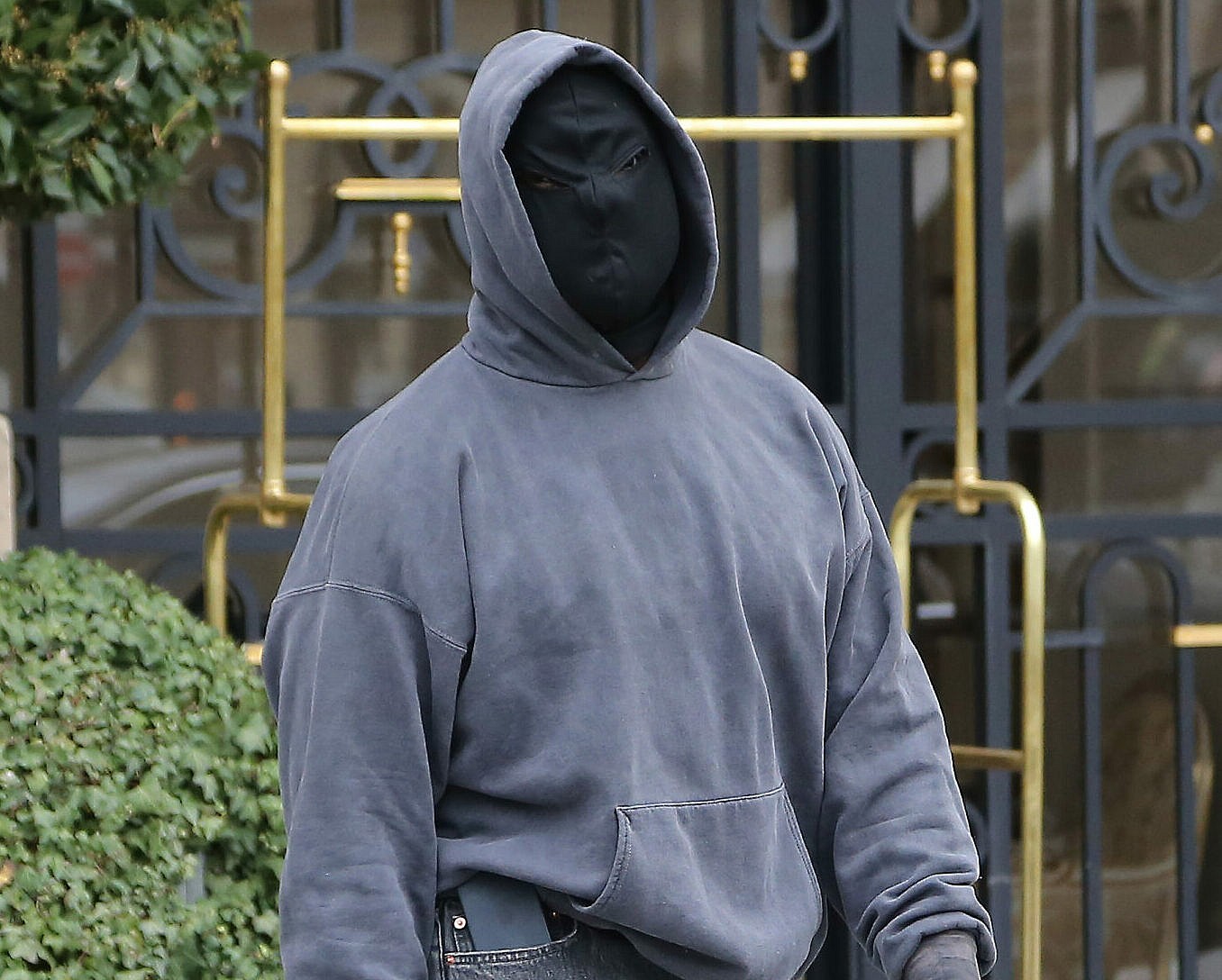 Kanye West at the Ritz hotel during Paris Fashion Week