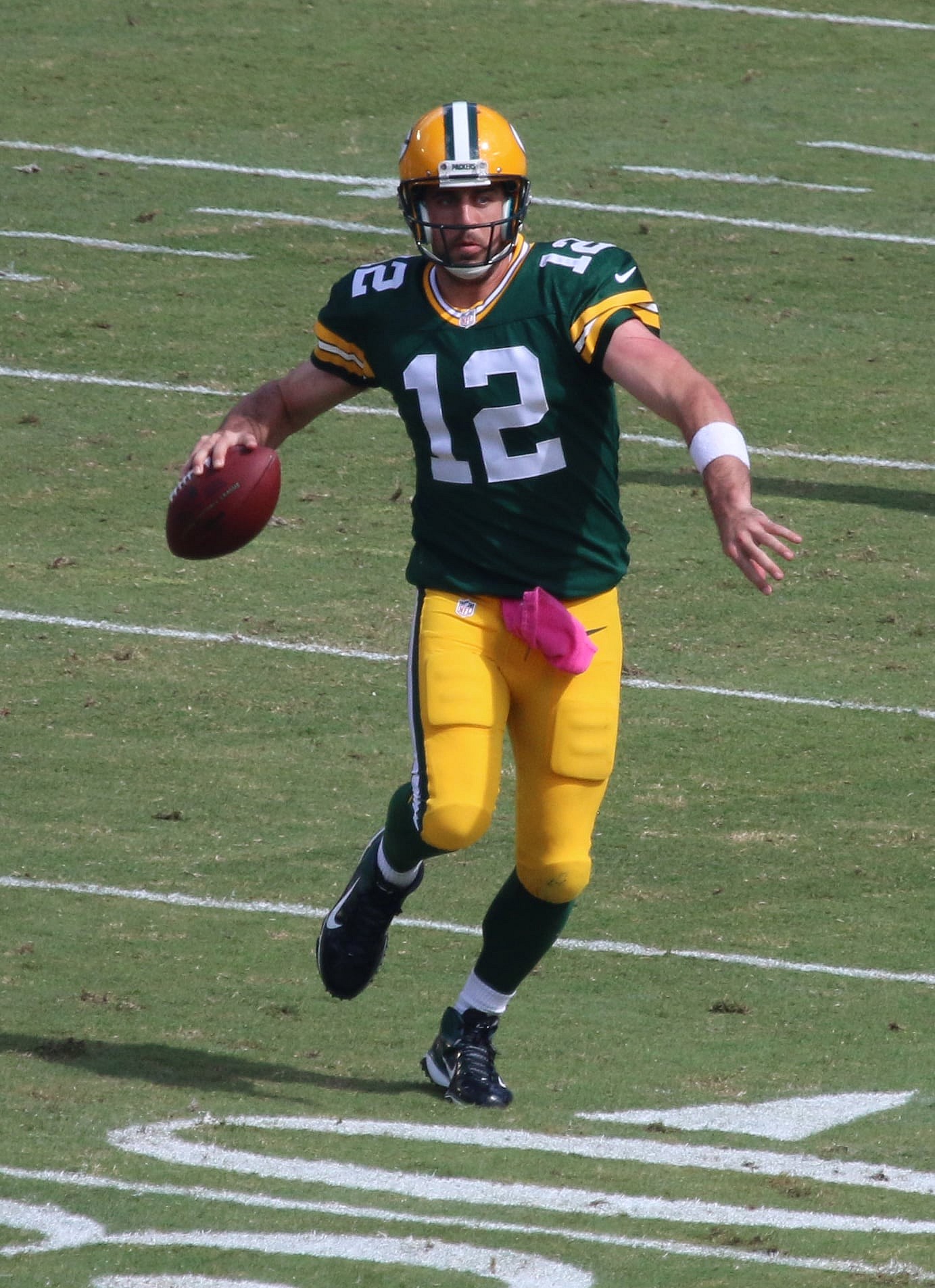 File photos of Green Bay Packers star Aaron Rodgers