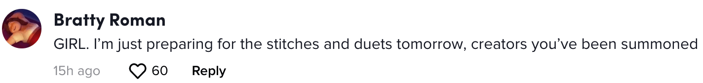 Bratty Roman comment about preparing for stitches and duets