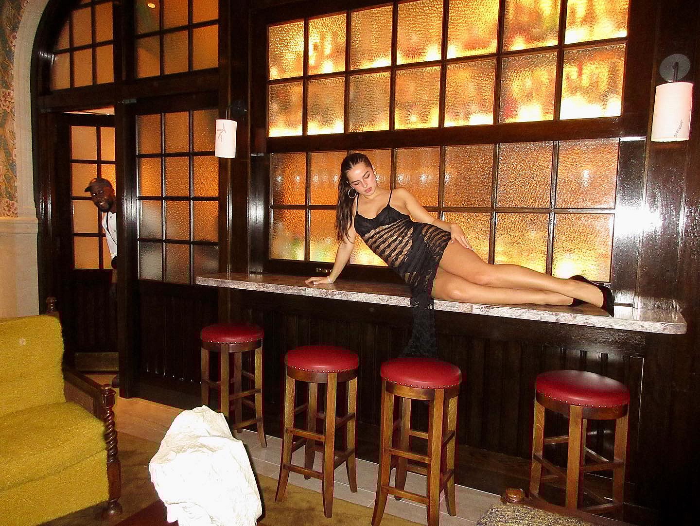 Addison Rae in a see-through dress