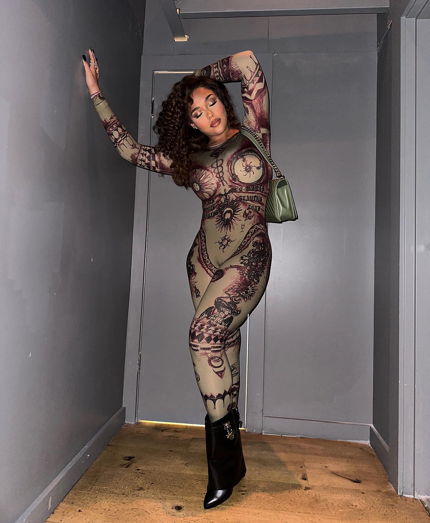 Jordyn Woods in sheer bodysuit