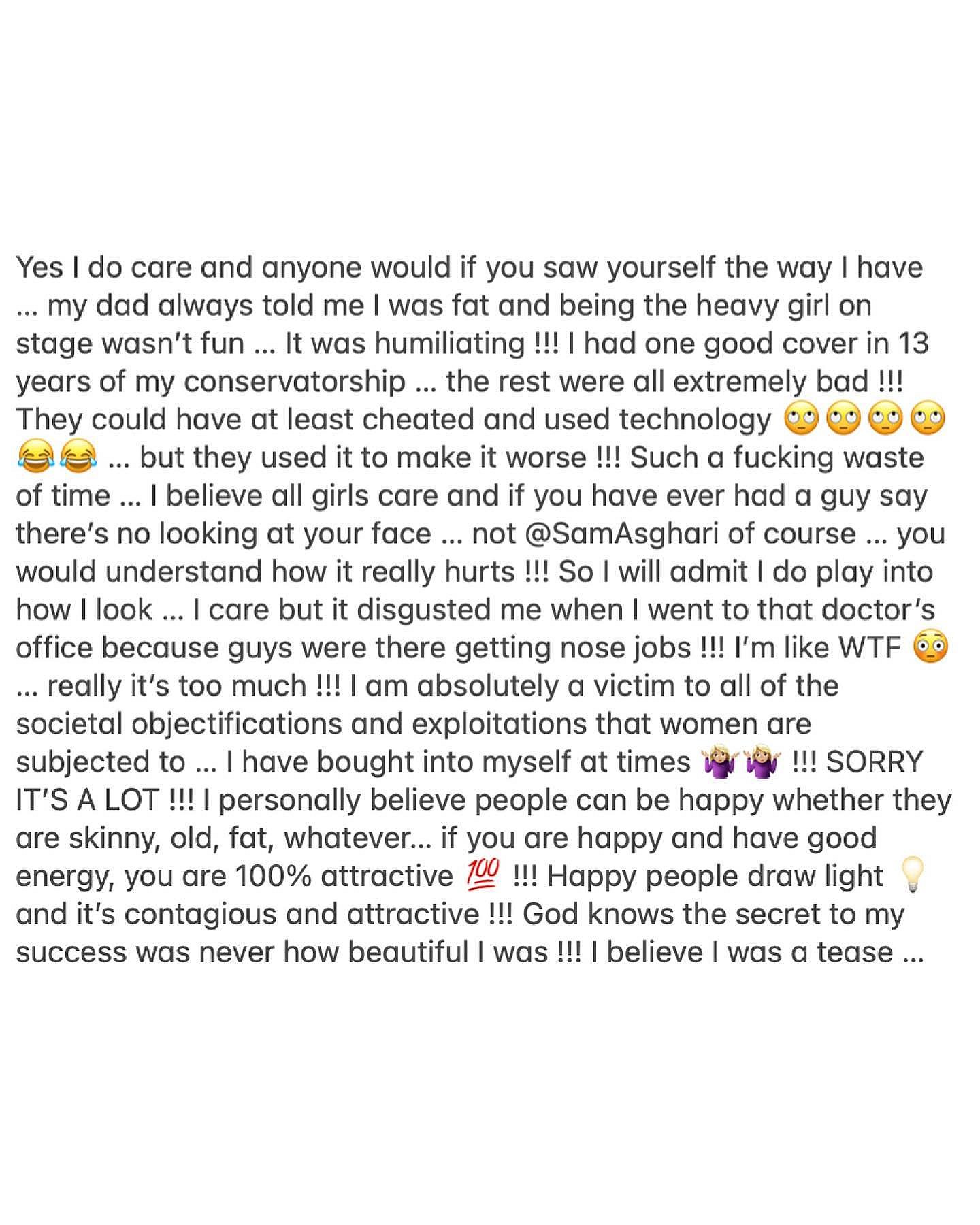 Britney Spears' post on March 24