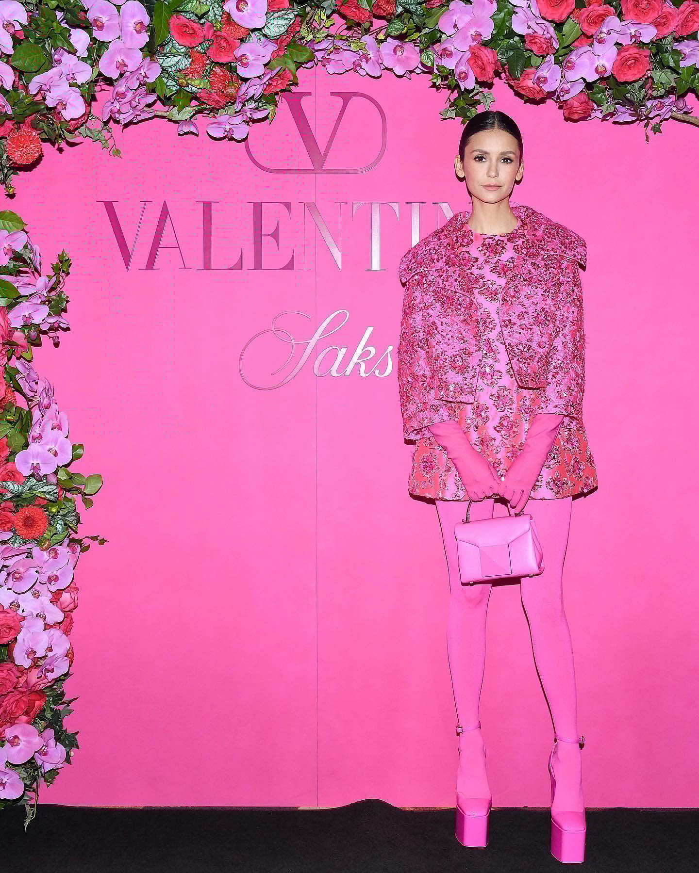 Nina Dobrev at a luncheon for @maisonvalentino celebrating their Pink PP collection #NYFW