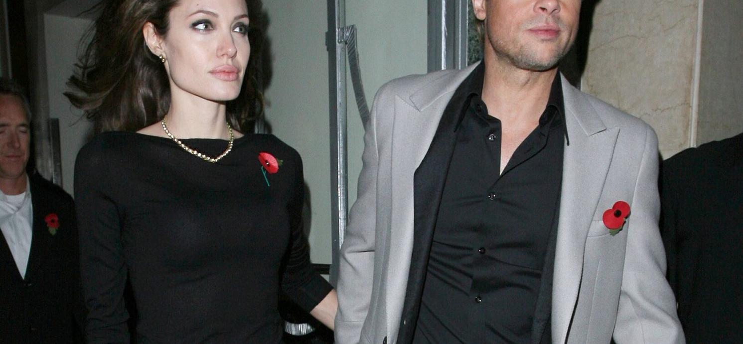 Angelina Jolie and Brad Pitt leaving Claridge apos s hotel in Mayfair and heading to the UK premiere of apos Beowulf apos