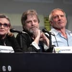 SDCC_2015_-_Carrie_Fisher,_Mark_Hamill_&_Harrison_Ford_(19060574883)