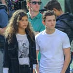 Zendaya and Tom Holland seen on break while filming Spider-Man Far From Home in New York City