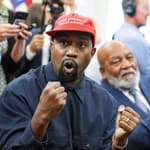 Kanye West in a MAGA hat